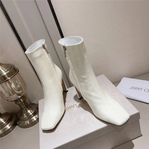 High Quality Luxury Jimmy Choo Black Patent Leather Block Heel Ankle Boots – Style 02711 product detail