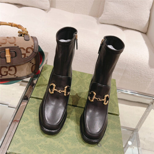 High Quality Luxury Gucci Pull Buckle Ankle Boots – Style 80243 product detail