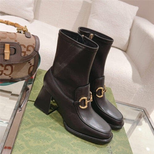 High Quality Luxury Gucci Pull Buckle Ankle Boots – Style 80243 alternate view