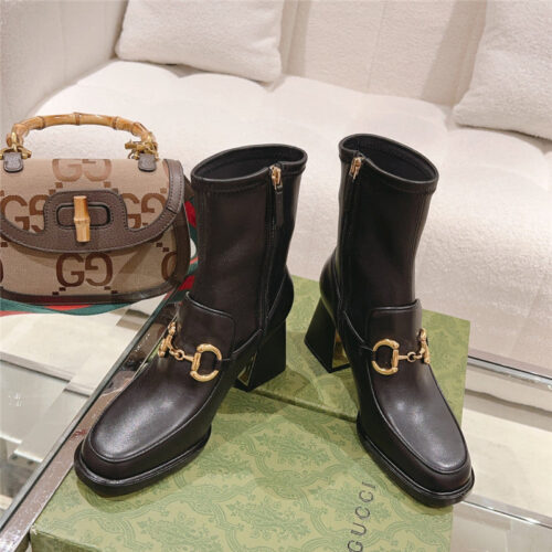 High Quality Luxury Gucci Pull Buckle Ankle Boots – Style 80243 product detail