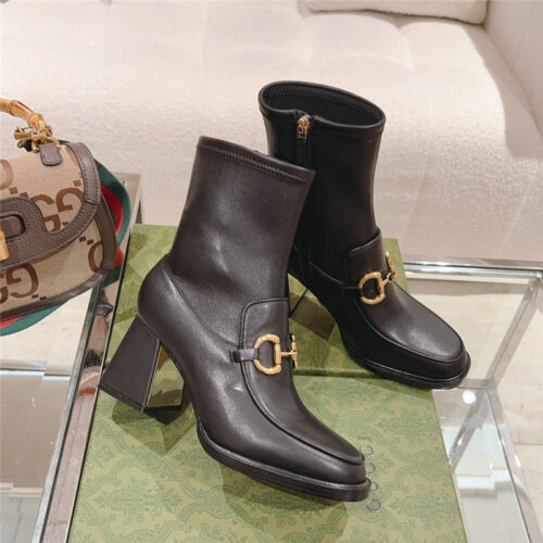 High Quality Luxury Gucci Pull Buckle Ankle Boots – Style 80243 product detail