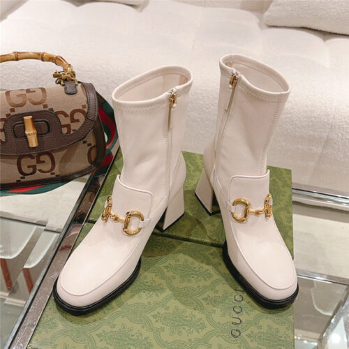 High Quality Luxury Gucci Pull Buckle Ankle Boots alternate view