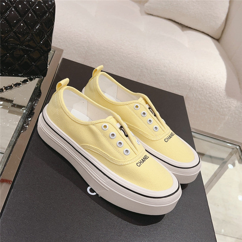 High Quality Luxury Chanel Early Autumn New Canvas Shoes – Style 97126 product detail