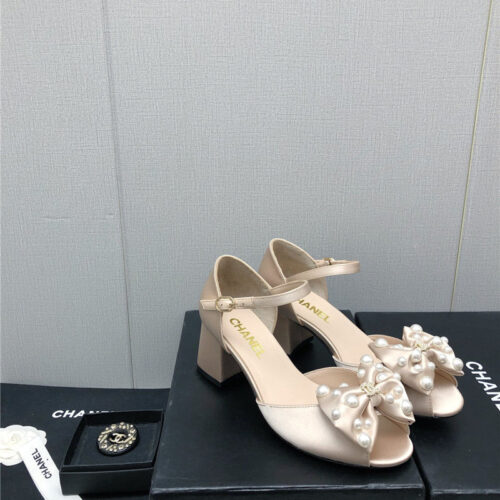 High Quality Luxury Chanel New Small Fragrant Pearl Buckle Mary Jane Shoes – Style 41478