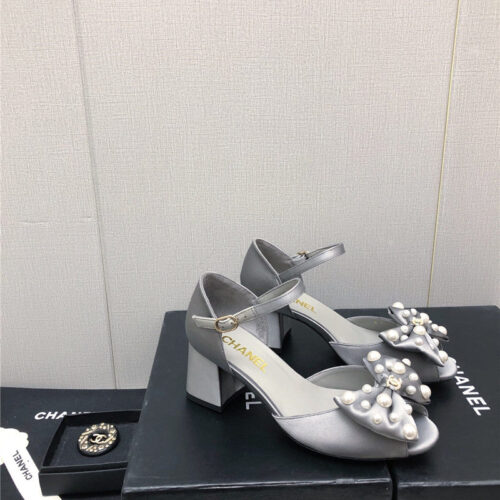 High Quality Luxury Chanel New Small Fragrant Pearl Buckle Mary Jane Shoes – Style 65766