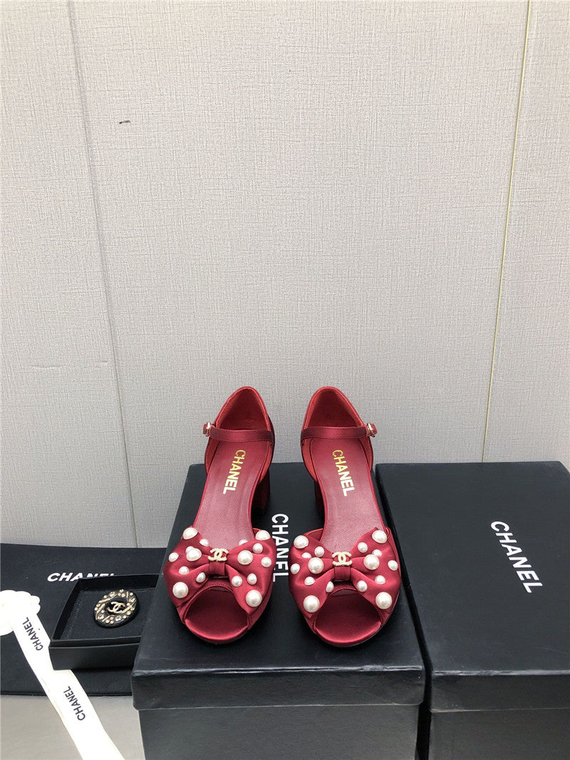 High Quality Luxury Chanel New Small Fragrant Pearl Buckle Mary Jane Shoes product detail