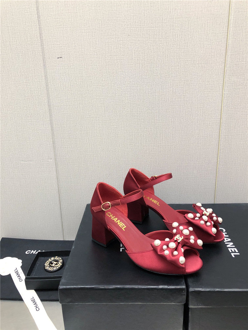 High Quality Luxury Chanel New Small Fragrant Pearl Buckle Mary Jane Shoes