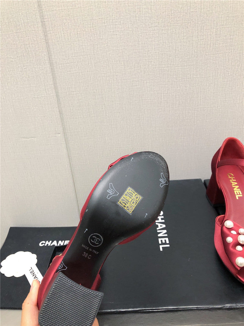 High Quality Luxury Chanel New Small Fragrant Pearl Buckle Mary Jane Shoes product detail