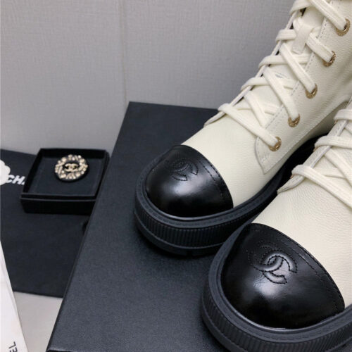 High Quality Luxury Chanel C Buckle Platform Martin Ankle Boots – Style 24422 product detail