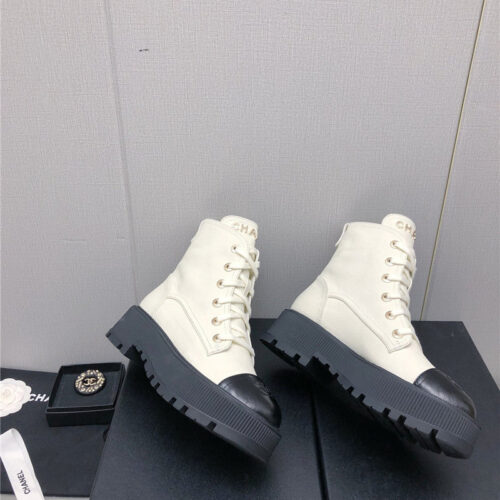 High Quality Luxury Chanel C Buckle Platform Martin Ankle Boots – Style 24422 product detail