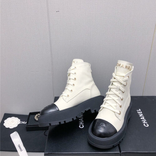 High Quality Luxury Chanel C Buckle Platform Martin Ankle Boots – Style 24422 product detail
