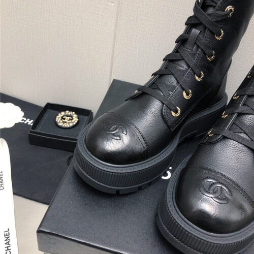 High Quality Luxury Chanel C Buckle Platform Martin Ankle Boots – Style 89958 product detail