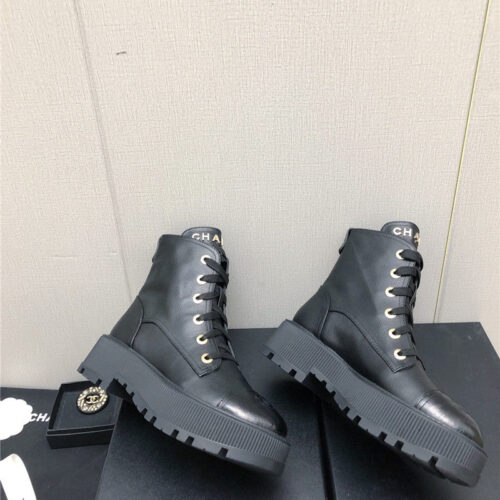 High Quality Luxury Chanel C Buckle Platform Martin Ankle Boots – Style 89958 product detail