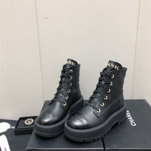High Quality Luxury Chanel C Buckle Platform Martin Ankle Boots – Style 89958