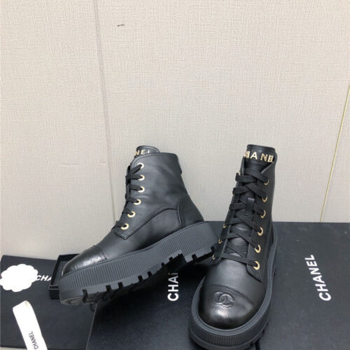 High Quality Luxury Chanel C Buckle Platform Martin Ankle Boots – Style 89958 product detail