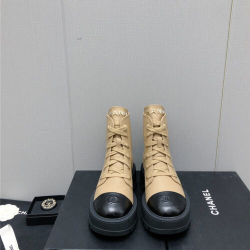 High Quality Luxury Chanel C Buckle Platform Martin Ankle Boots product detail