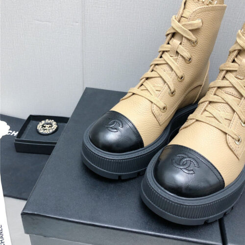 High Quality Luxury Chanel C Buckle Platform Martin Ankle Boots product detail