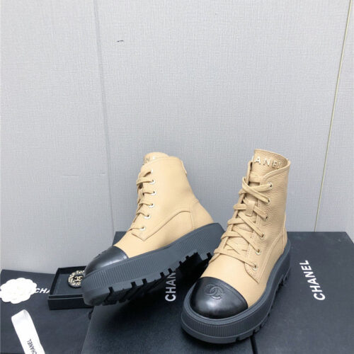 High Quality Luxury Chanel C Buckle Platform Martin Ankle Boots product detail