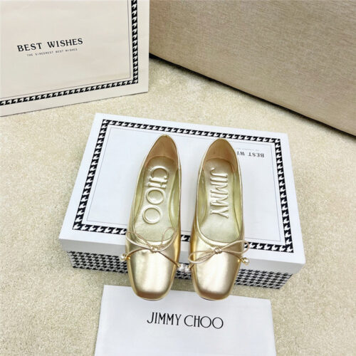 High Quality Luxury Jimmy Choo Pearl Bow Ballerina Flats – Style 24343 product detail