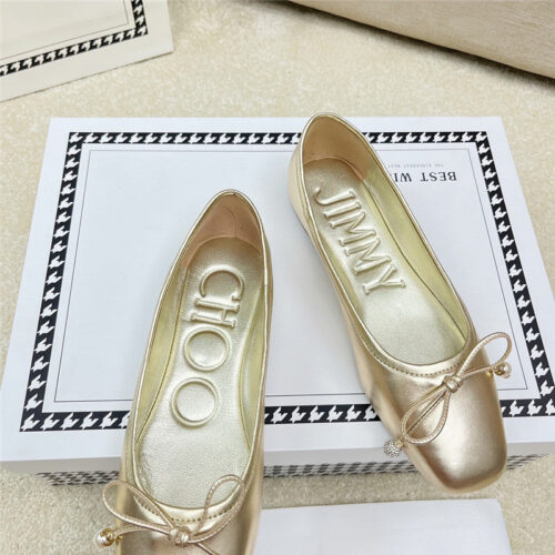 High Quality Luxury Jimmy Choo Pearl Bow Ballerina Flats – Style 24343 product detail