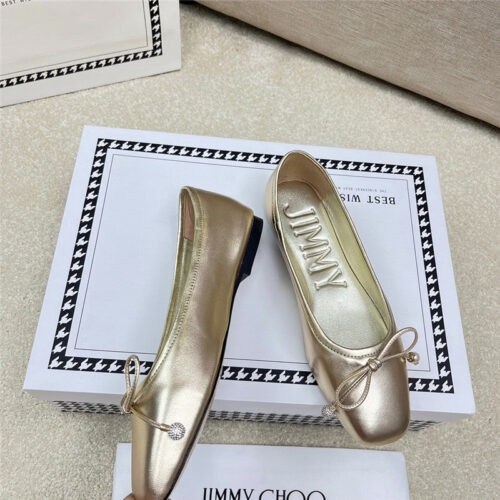 High Quality Luxury Jimmy Choo Pearl Bow Ballerina Flats – Style 24343 product detail