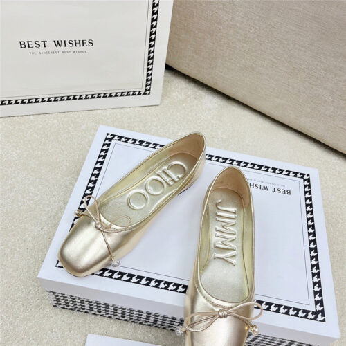 High Quality Luxury Jimmy Choo Pearl Bow Ballerina Flats – Style 24343 product detail