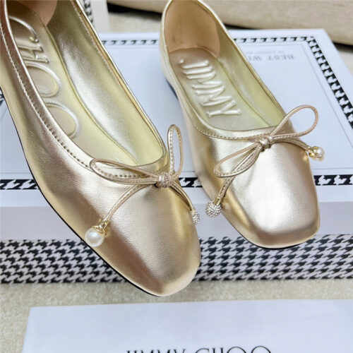 High Quality Luxury Jimmy Choo Pearl Bow Ballerina Flats – Style 24343 product detail