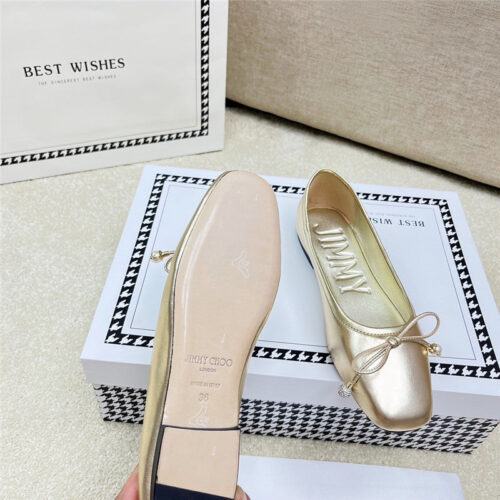 High Quality Luxury Jimmy Choo Pearl Bow Ballerina Flats – Style 24343 product detail