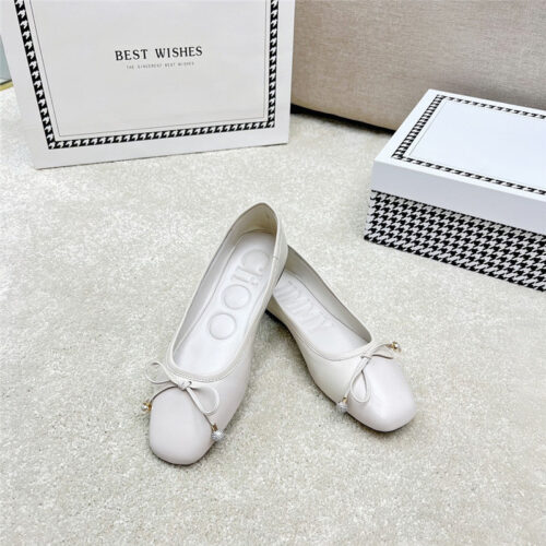 High Quality Luxury Jimmy Choo Pearl Bow Ballerina Flats alternate view