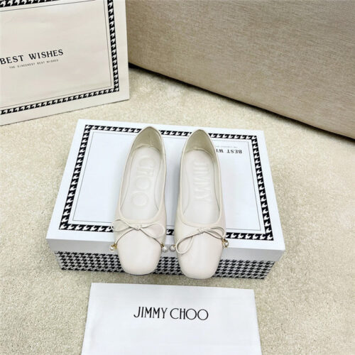 High Quality Luxury Jimmy Choo Pearl Bow Ballerina Flats product detail