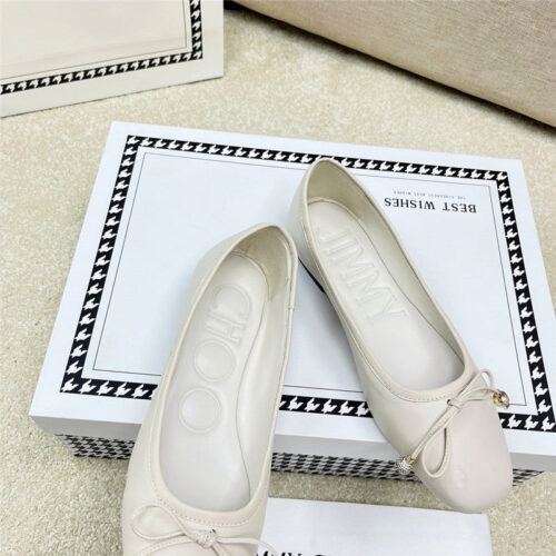 High Quality Luxury Jimmy Choo Pearl Bow Ballerina Flats product detail