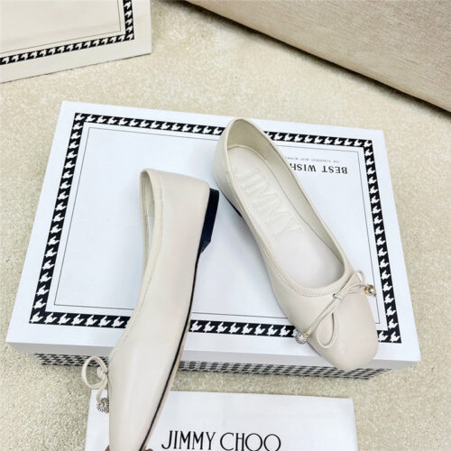High Quality Luxury Jimmy Choo Pearl Bow Ballerina Flats product detail