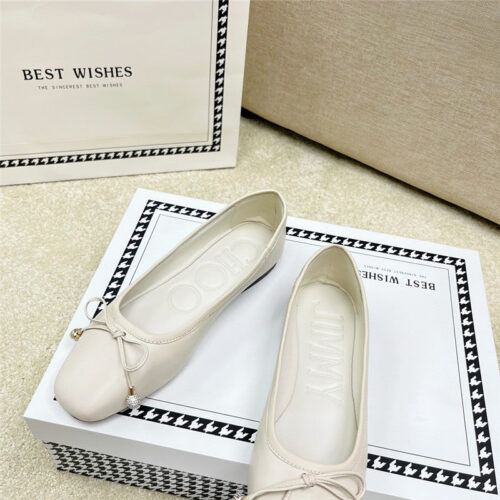 High Quality Luxury Jimmy Choo Pearl Bow Ballerina Flats product detail