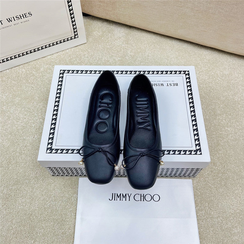 High Quality Luxury Jimmy Choo Pearl Bow Ballerina Flats – Style 12471 product detail