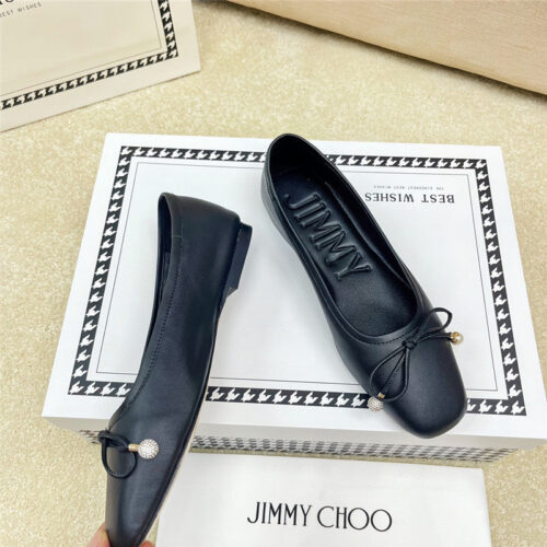 High Quality Luxury Jimmy Choo Pearl Bow Ballerina Flats – Style 12471 product detail