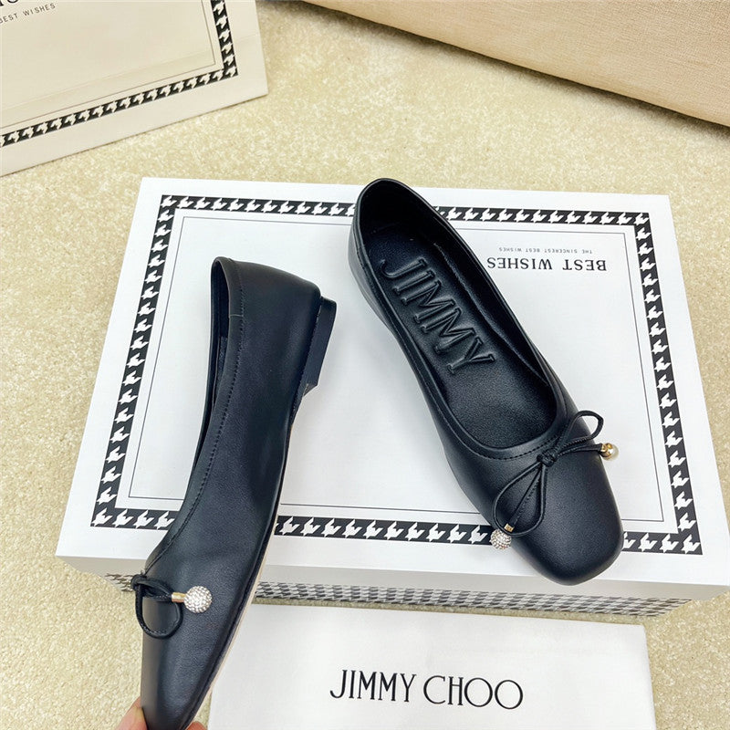High Quality Luxury Jimmy Choo Pearl Bow Ballerina Flats – Style 12471 product detail