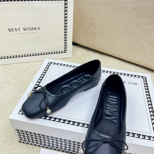 High Quality Luxury Jimmy Choo Pearl Bow Ballerina Flats – Style 12471 product detail