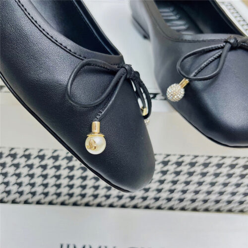 High Quality Luxury Jimmy Choo Pearl Bow Ballerina Flats – Style 12471 product detail