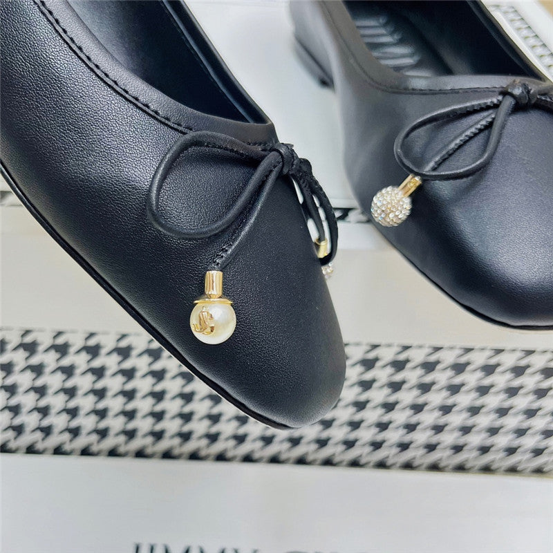 High Quality Luxury Jimmy Choo Pearl Bow Ballerina Flats – Style 12471 product detail
