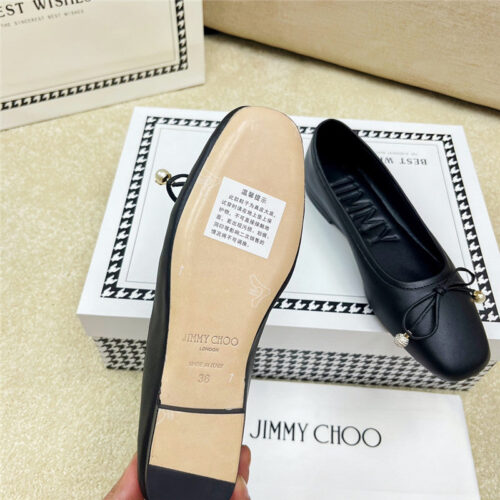 High Quality Luxury Jimmy Choo Pearl Bow Ballerina Flats – Style 12471 product detail