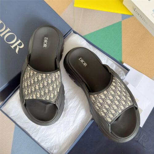 High Quality Luxury Dior Couple Models Oblique Platform Slippers alternate view