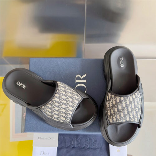High Quality Luxury Dior Couple Models Oblique Platform Slippers product detail