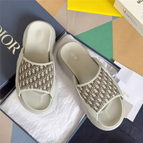 High Quality Luxury Dior Couple Models Oblique Platform Slippers – Style 63078 alternate view