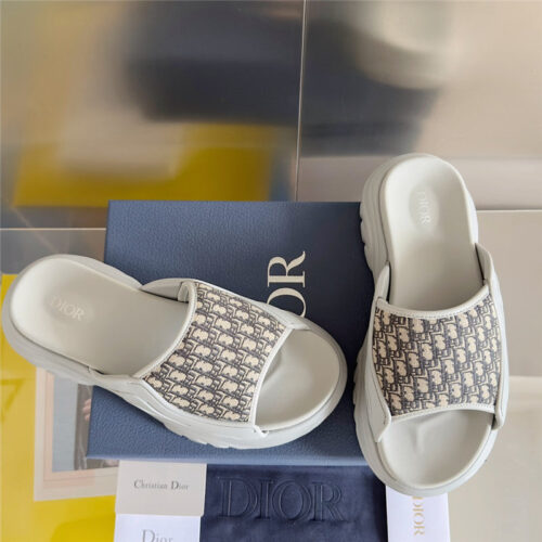 High Quality Luxury Dior Couple Models Oblique Platform Slippers – Style 63078 product detail