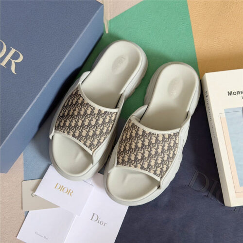 High Quality Luxury Dior Couple Models Oblique Platform Slippers – Style 63078