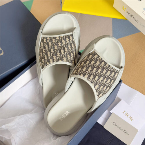 High Quality Luxury Dior Couple Models Oblique Platform Slippers – Style 63078 product detail