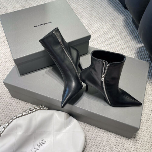 High Quality Luxury Balenciaga Fall/Winter Zip Up Heeled Boots – Style 85827 product detail