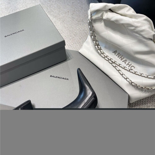 High Quality Luxury Balenciaga Fall/Winter Zip Up Heeled Boots – Style 85827 product detail