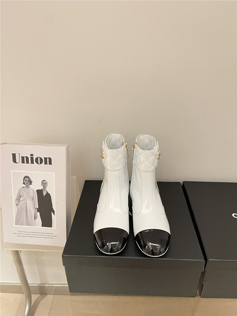 High Quality Luxury Chanel New Round Toe Flat Ankle Boots product detail