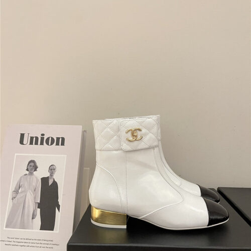 High Quality Luxury Chanel New Round Toe Flat Ankle Boots product detail
